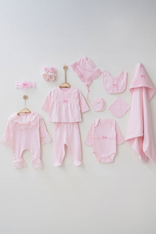 Ann Pink Newborn Coming Home Set (11 Pcs) - By Baano