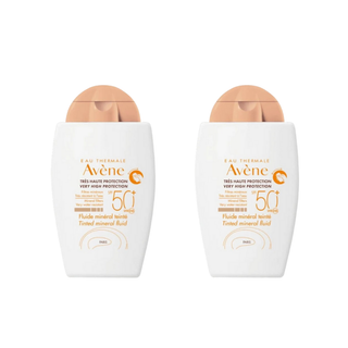 Avene Fluide Mineral Teintee Spf 50 40 ml Tinted Sunscreen -2 Pack - By Baano