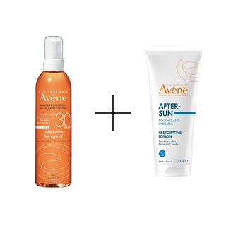 Avene Huile Solaire Sun Care Oil Spf 30 200 ml Tanning Oil + Avene After Sun After Sun Care Lotion 200 ml Chivela