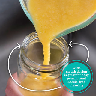 Original Series Wide Mouth Glass Bottles w/ Lids & Silicone Liner, 16 oz