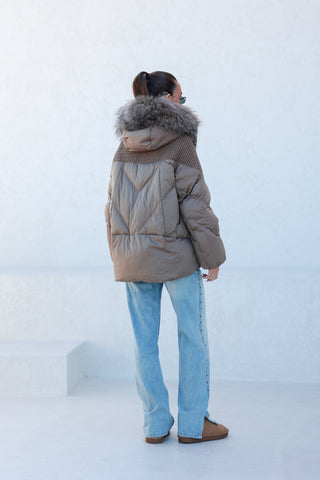 Genuine Fur Trim Down Fill Coat