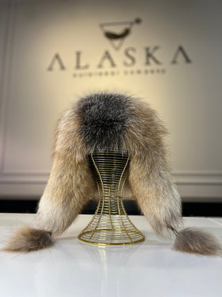 Genuine Silver Fox Fur Genuine Leather Hat