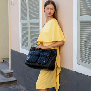 Diana Quilted Vegan Leather Weekender Tote Bag - By Baano