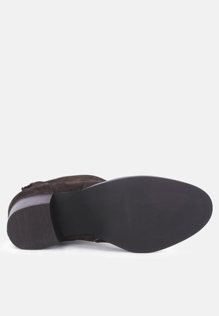 Bowie Stacked Heel Leather Boots