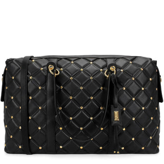 Diamond Quilted Vegan Leather Weekender Tote Bag Travellty