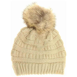 Kids Fur Pom C.C Beanie