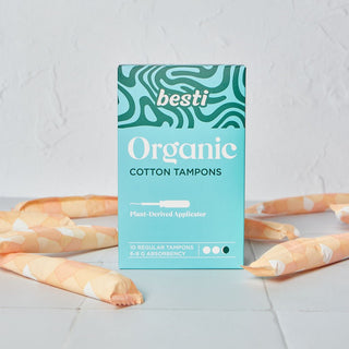 Besti 100% Organic Cotton Regular Tampons (10 Count)