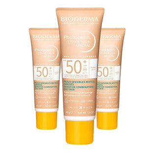 Bioderma Photoderm Cover Touch Mineral Spf50+ 40 gr - Very Light -3 Pack - By Baano