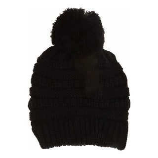 Kids Solid Pom C.C Beanies