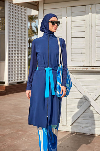 Woven Navy Burkini Modest Swimwear M2428 - By Baano