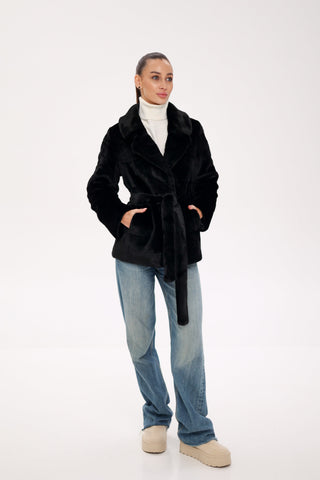 Faux Mink Effect Fur Coat