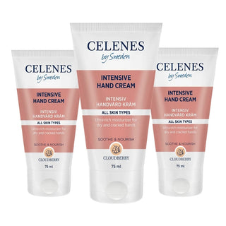 Celenes by Sweden Cloudberry Intensive Hand Cream 75 ml / 2.5 fl oz -3 Pack - By Baano