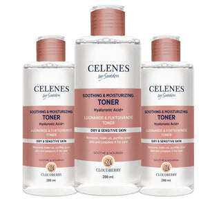 Celenes by Sweden Cloudberry Soothing & Moisturizing Toner 200 ml / 6.8 fl oz -3 Pack - By Baano