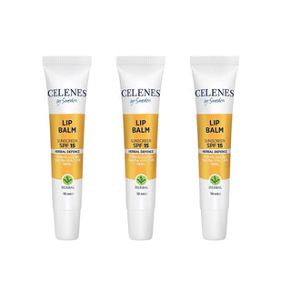 Celenes by Sweden Herbal Defence Lip Balm With Sunscreen Spf 15 10 ml -3 Pack - By Baano