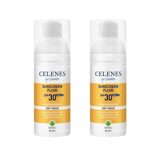 Celenes by Sweden Herbal Sunscreen Dry Touch Fluid Spf 30 50 ml / 1.7 fl oz -2 Pack - By Baano