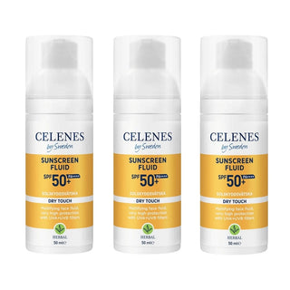 Celenes by Sweden Herbal Sunscreen Dry Touch Fluid Spf 50 50 ml / 1.7 fl oz -3 Pack Chivela