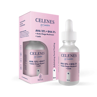 Celenes by Sweden Rena AHA 10% + BHA 2% + Arctic Chaga Mushroom + Lactic 30 ml-2 Pack Chivela
