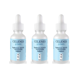 Celenes by Sweden Rena Hyaluronic Acid 2% +Ferment Active Gojiberry 30 ml -3 Pack - By Baano