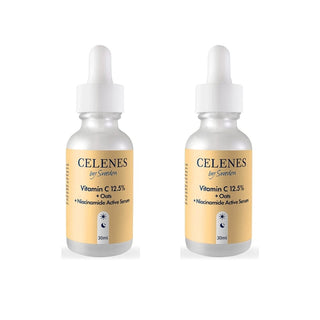 Celenes by Sweden Rena Vitamin C 12.5% + Oats + Niacinamide Active Serum 30 ml -2 Pack Chivela