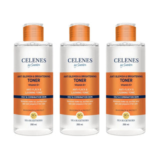 Celenes by Sweden Sea Buckthorn Anti Blemish & Brightening Toner 200 ml / 6.8 fl oz -3 Pack Chivela