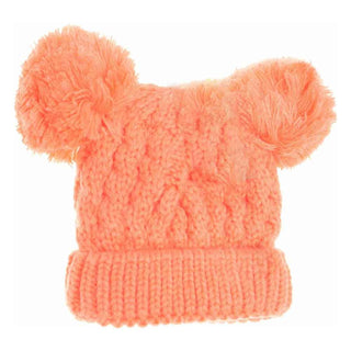 Kids Solid Double Pom C.C Beanies