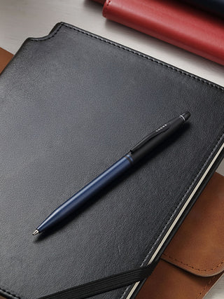 Click™ Tuxedo Satin Metallic Blue Ballpoint Pen - By Baano