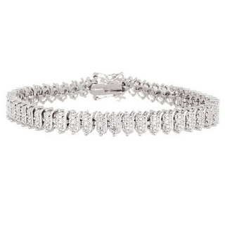 18K Gold Tennis Bracelet with Simulated Diamonds