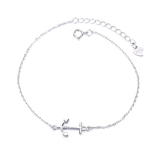 18K White Gold Nautical Anchor Bracelet