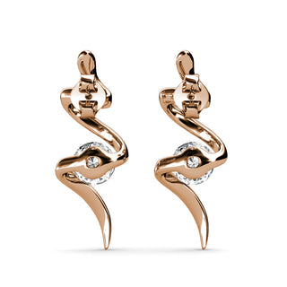 18K Gold Crystal Spiral Earrings