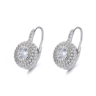 18K White Gold Lever-back Earrings with crystals