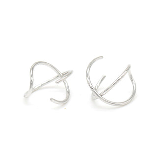 14k Gold And Sterling Silver Cuff Earrings (2 pack)