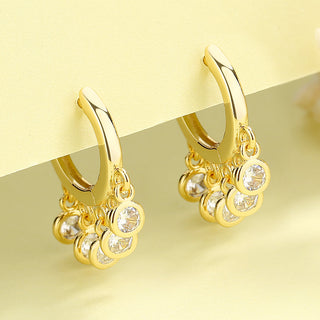 14K Gold or Sterling Silver Huggie Hoop Earrings With Crystals