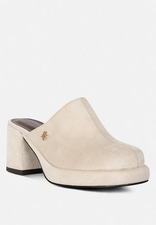 Delaunay Suede Heeled Mule Sandals