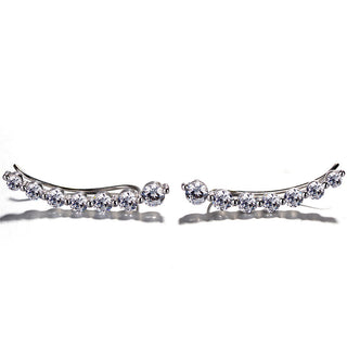 14K White Gold or 14K Rose Gold Crystal Climber Crawler Earrings