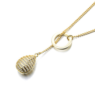 18K Gold Filled Lariat Pendant Necklace