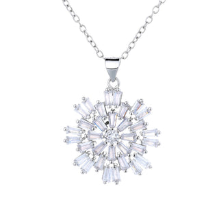 Sterling Silver Starburst Swarovski Crystal Necklace