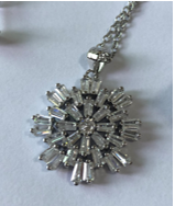 Sterling Silver Starburst Swarovski Crystal Necklace