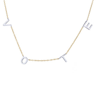 14K Gold and Sterling Silver Vote Necklace