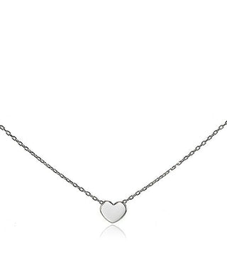 18K White Gold Heart Pendant Necklace