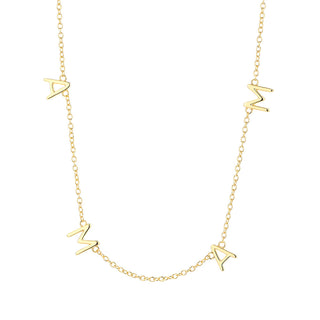 14K Gold Mama Bib Necklace - 14"