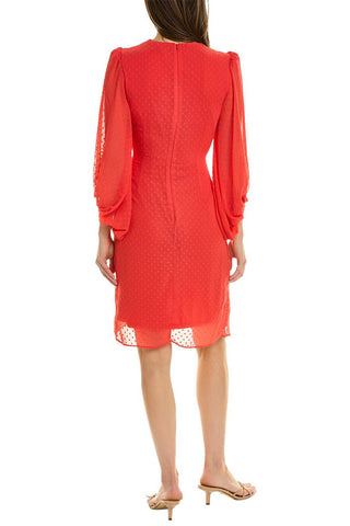 Donna Ricco Swiss Dot Balloon Sleeve Faux Wrap Dress - Glamourous Grace