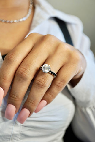 3.5ct Round Cut Moissanite Double Halo Engagement Ring Ring Deluxe Fine Jewelry