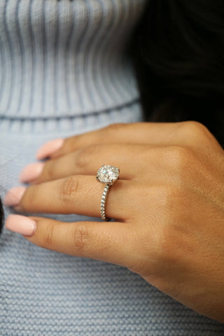 3.0ct Round Cut Moissanite Accented Engagement Ring Ring Deluxe Fine Jewelry