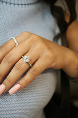 3.0ct Round Cut Moissanite Accented Engagement Ring Ring Deluxe Fine Jewelry