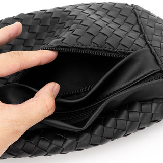 The Riley | Woven Leather Sling Bag - By Baano