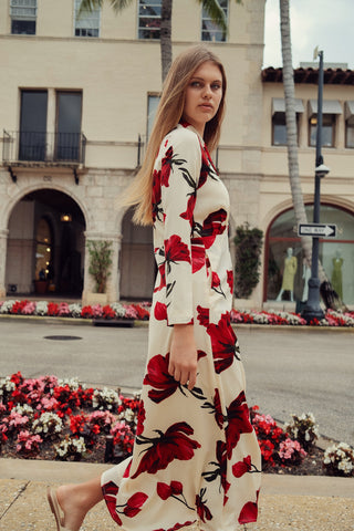 Rose Faux Wrap Dress - By Baano