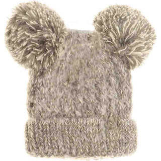 Kids Multi Tone Double Pom C.C Beanies
