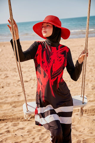 Lycra Black Burkini Modest Swimwear M2303 - By Baano