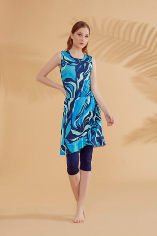 Lycra Navy Half Coverage Swimsuit M2373 - By Baano