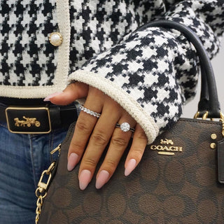 3.5ct Round Cut Moissanite Double Halo Engagement Ring Ring Deluxe Fine Jewelry